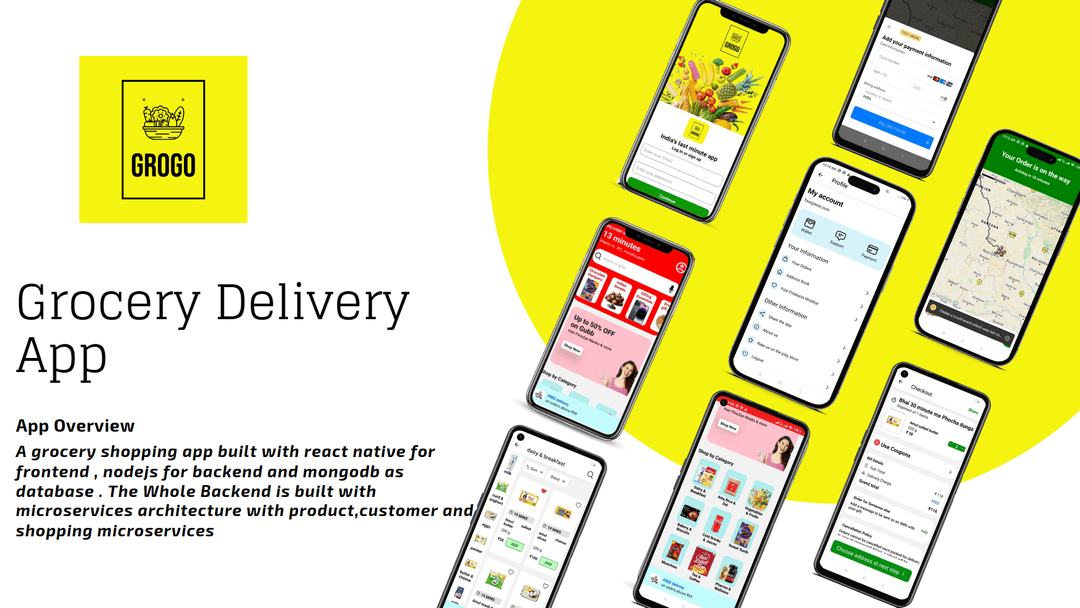 GroGo - A Grocery Delivery app built with React Native
